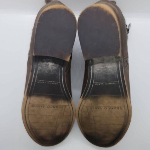 Franco Sarto Keegan Side Zip Ankle Zip Taupe Womens Size 7.5 Leather Bootie - Picture 5 of 7